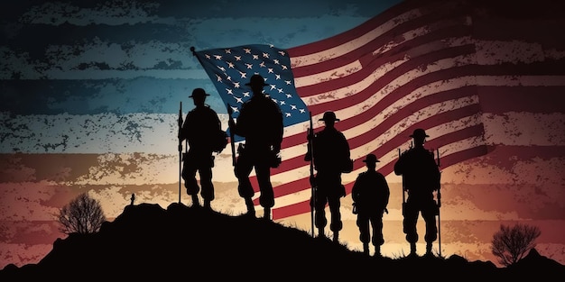 Het eren en herinneren van de Amerikaanse strijdkrachten bij patriottische gelegenheden Herdenkingsdag Veteranendag enz