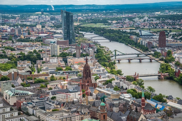 Het financiële district in Frankfurt Duitsland