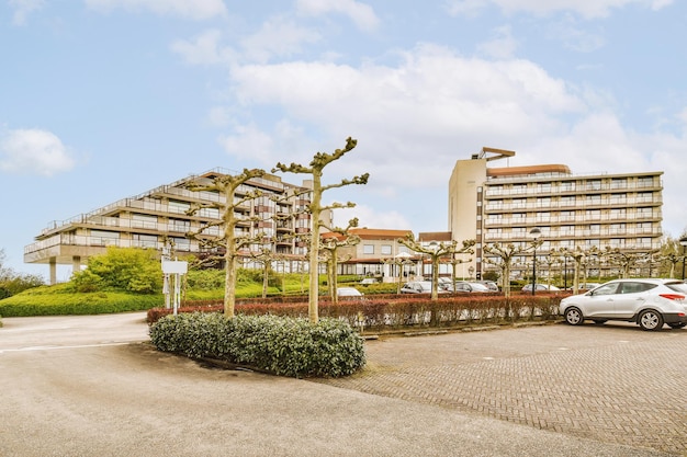 Het gebouw waar het hotel zich bevindt