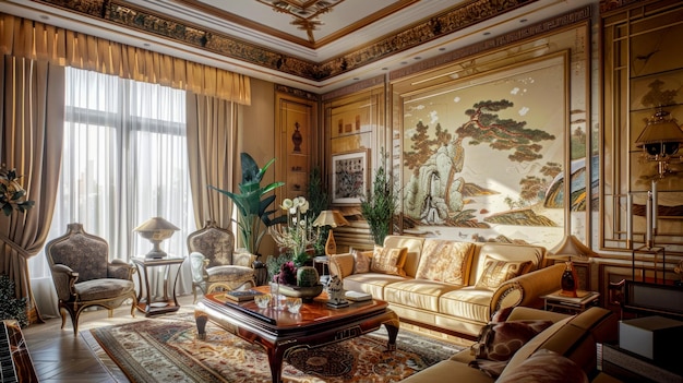 Het gebruik van motieven en stilistische technieken van traditionele Chinese kunst in de Europese architectuur het concept van een combinatie van Art Nouveau en Chinoiserie stijl