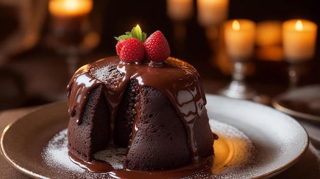 Het genieten van de aantrekkingskracht van een smakelijke chocolade-lava-taart