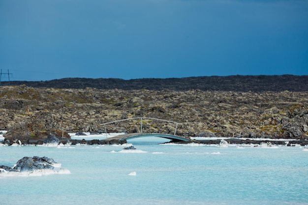 Het geothermische bad van de blauwe lagune