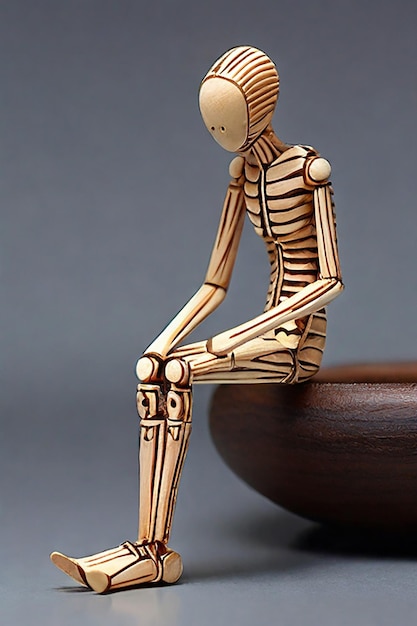 Het gladde houten lichaam van de luciferstok behoudt zijn houten model en lijkt meer op een gewone lucifer met armen en benen