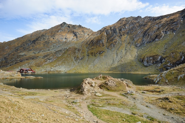 Het gletsjermeer Balea op de weg Transfagarasan