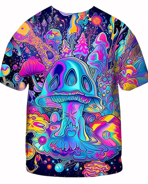 Het glow in the dark psychedelische shirt voor heren