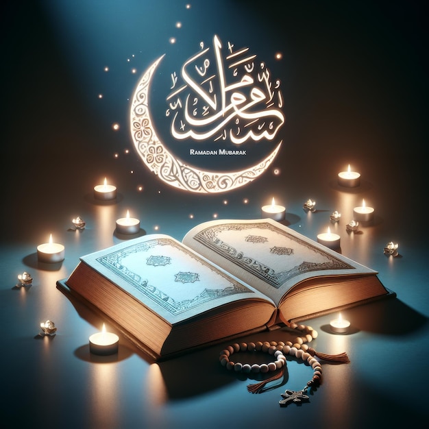 Het goddelijke licht van de Ramadan Koran en kalligrafie