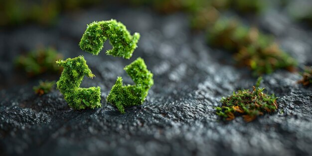 Foto het groene symbool van recycling