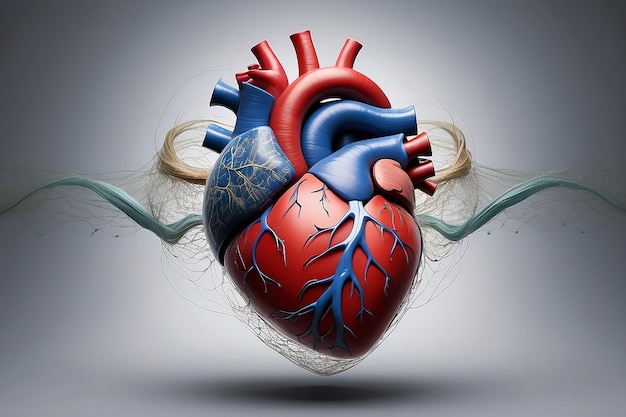Het hart bevindt zich in de borstholte midden in de longen en achter in het borstbeen