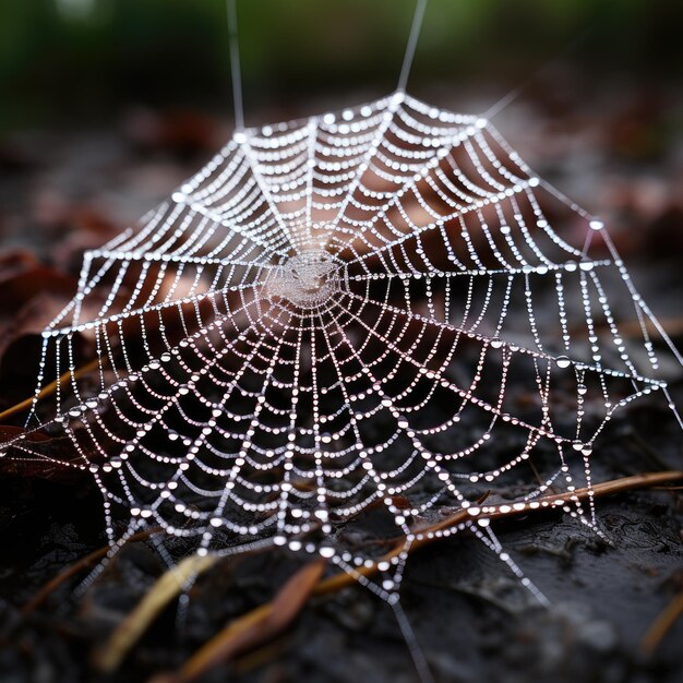 Foto het herfstspinnenweb