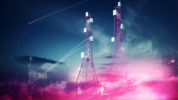 Het hoogstaande communicatiestation vergemakkelijkt draadloze verbindingen via zijn netwerk van antennes