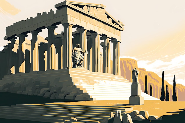 Het iconische Parthenon en de Akropolis van Athene