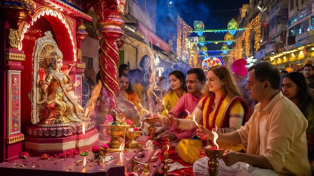 Het Indiase festival Diwali Lakshmi Pooja