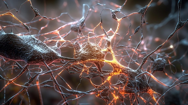 Het ingewikkelde elektrische communicatiesysteem van neuronen in de hersenen Generatieve AI