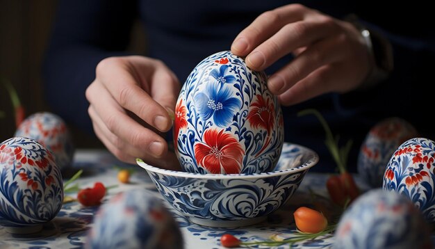 Het ingewikkelde proces van het schilderen van eieren voor de HaftSeen tafel