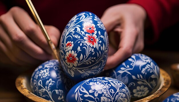 Het ingewikkelde proces van het schilderen van eieren voor de HaftSeen tafel