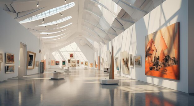 Het interieur van de kunstgalerie