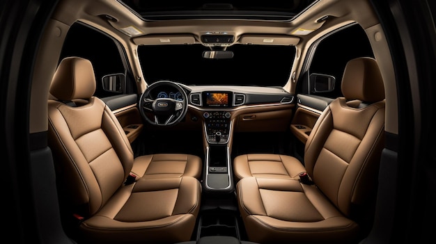 Het interieur van een Ford Explorer