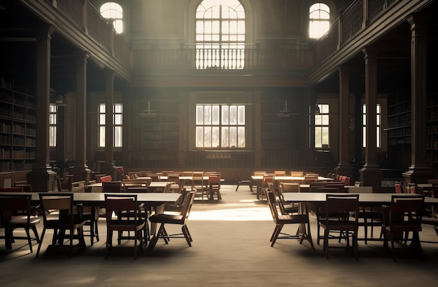 Foto het interieur van een typische bibliotheek