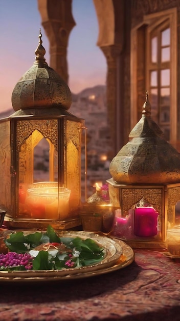 Het islamitische feest van de heilige maand Ramadan Kareem mooie achtergrond