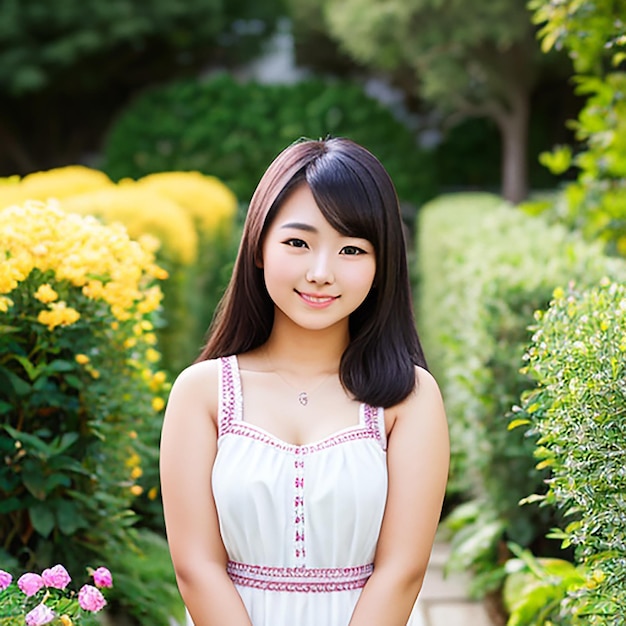 Het jonge Leuke Aziatische Meisje Glimlachen