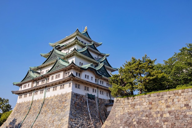 Het kasteel van Nagoya in de oude monumentale structuur van Japan wordt vermeld als een speciale historische site