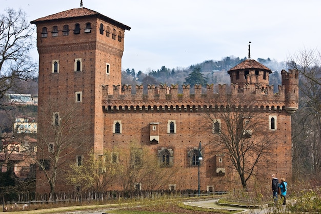 Het kasteel van Turijn, in Valentino-park, Piemonte, Noord-Italië