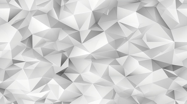 Het kunstwerk bevat een arrangement van witte geometrische vormen die diepte en patronen creëren tegen een gladde lichte achtergrond.