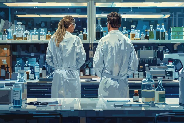 Foto het laboratorium verkennen illustratie van wetenschappelijke experimenten en geneeskunde