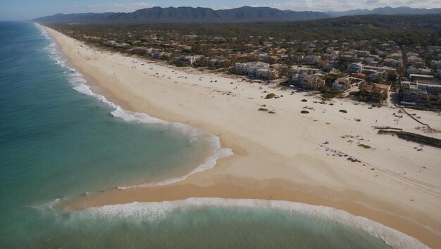 Het landschap van het strand, vastgelegd op een luchtfoto