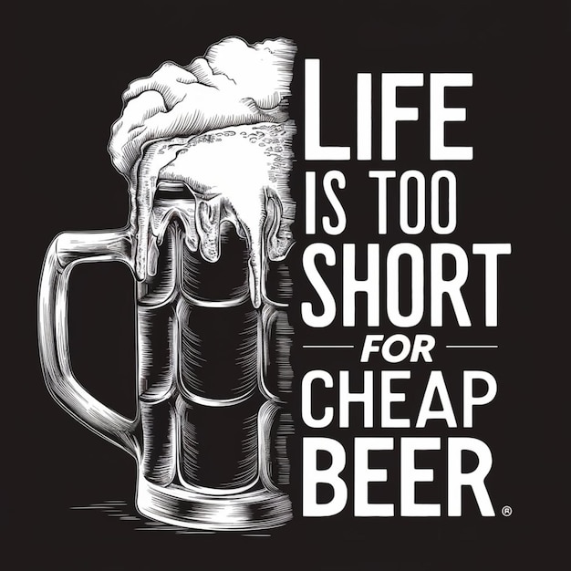 Foto het leven is te kort voor goedkoop bier.