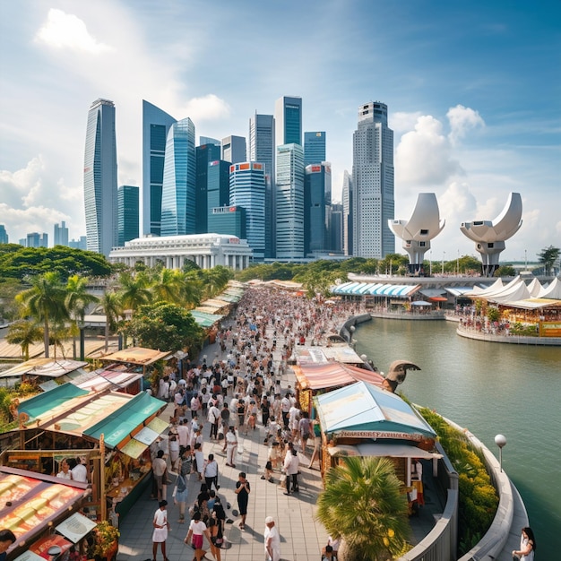Het levendige en cultureel gevarieerde stadsbeeld van Singapore