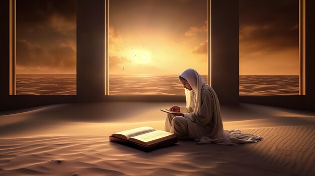 Het lezen van de koran in de stijl