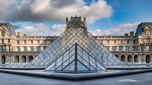 Foto het louvre in parijs