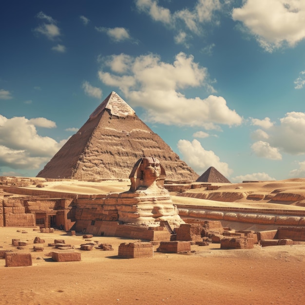 Het majestueuze Egypte Een ultrarealistische opname van de piramides en de sfinx