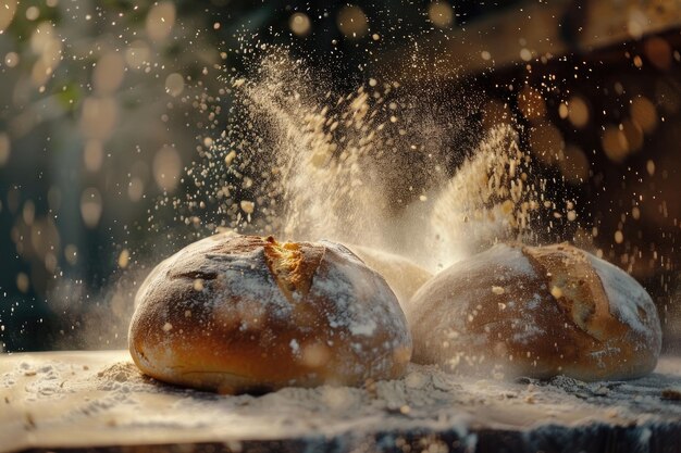 Het maken van brood in retro stijl beelden Graan toegevoegd