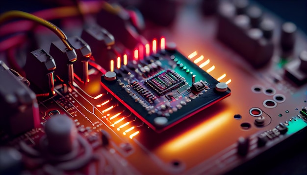 Het maken van circuits met elektronische componenten close-up breadboard