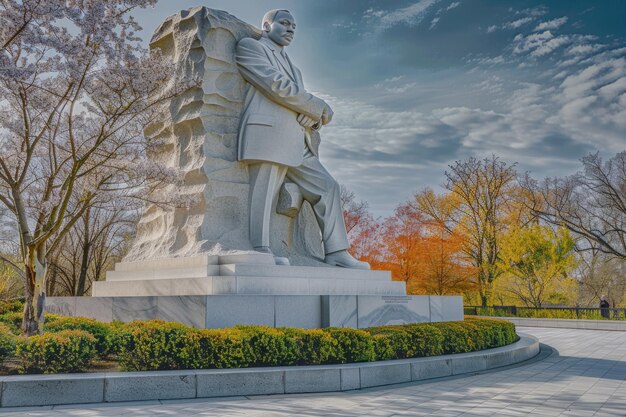 Het Martin Luther King Memorial standbeeld in Washington DC