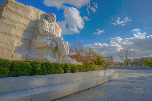 Het Martin Luther King Memorial standbeeld in Washington DC