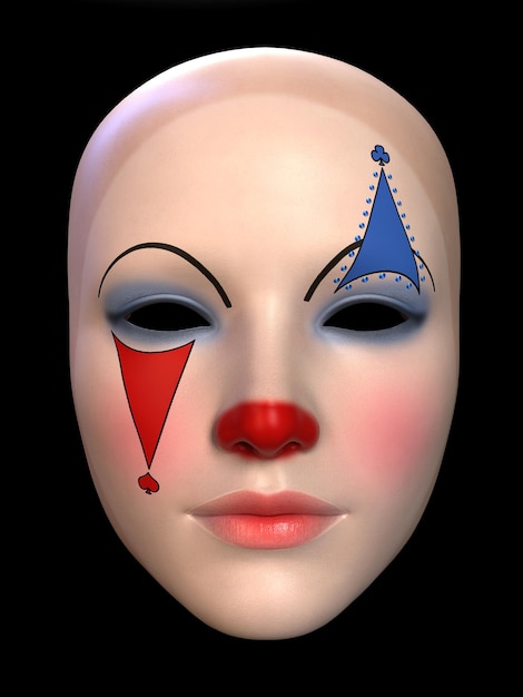 Het masker van de clown 3D illustratie