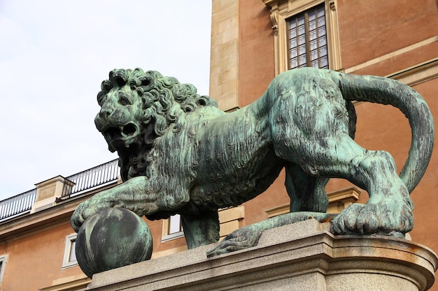 Het monument in het koninklijk paleis in Stockholm, Zweden