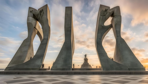 Het monument is een monument met de woorden vrede erop.