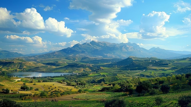 Het natuurlijke landschap in centraal Sicilië, Italië