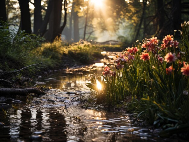 Het natuurlijke landschap in de ochtend