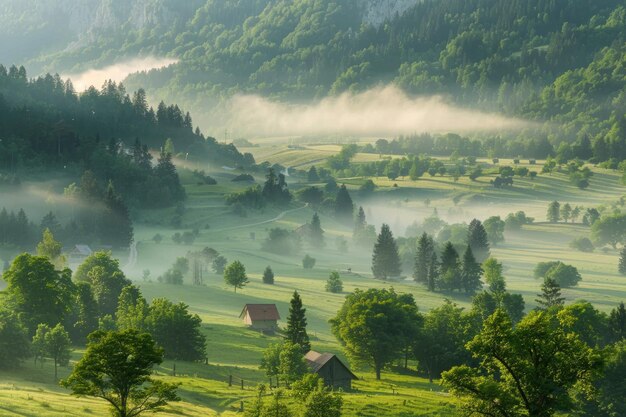 Het natuurreservaat Zelenci in Slovenië Europa Een prachtig uitzicht's morgens