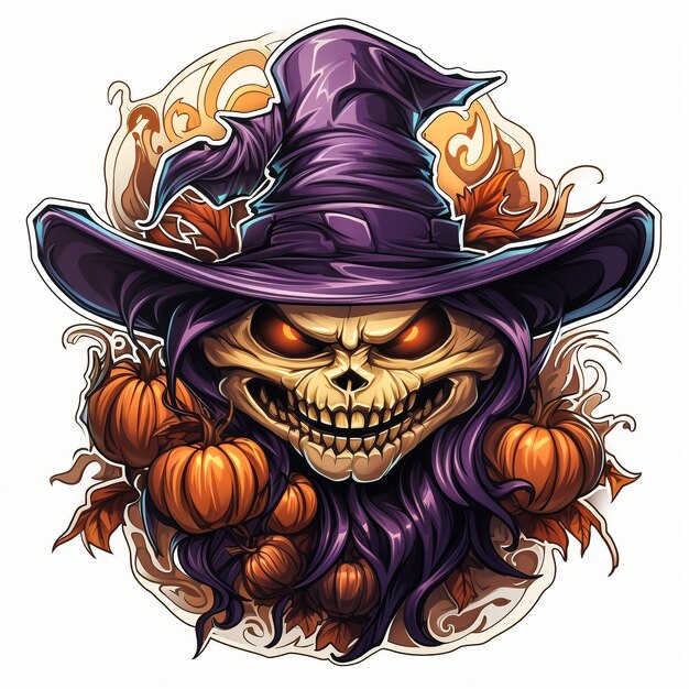 Het nieuwe Halloween-T-shirtontwerp Halloween-stickerontwerp Halloween-sticker T-shirtontwerp