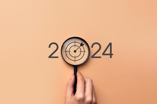 Foto het nieuwe jaar 2024 nadert het stellen van doelen voor het nieuwe jaar 2024