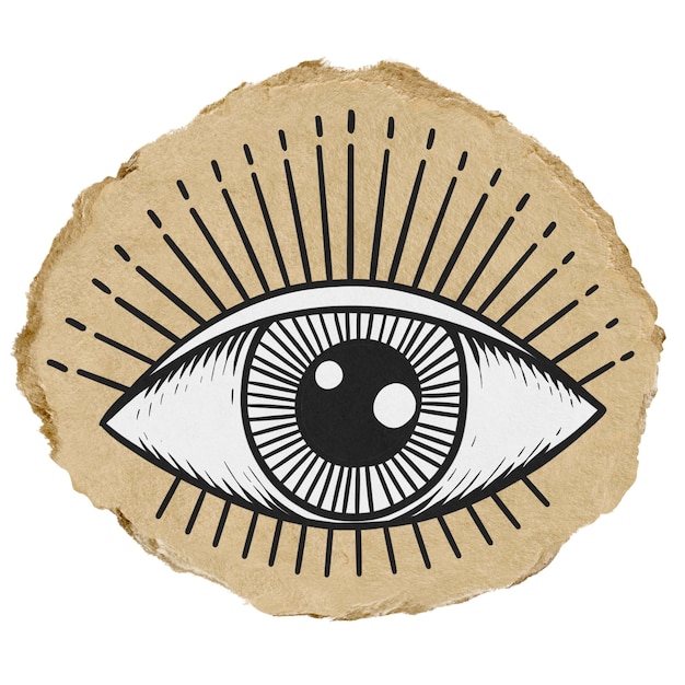 Het observeren van oog png sticker gescheurde papier doorzichtige achtergrond