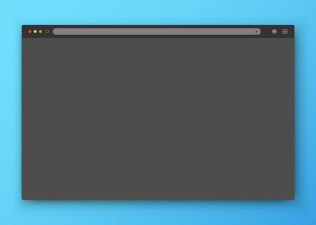 Foto het ontwerp van het webbrowservenster in grijs op een blauwe achtergrond