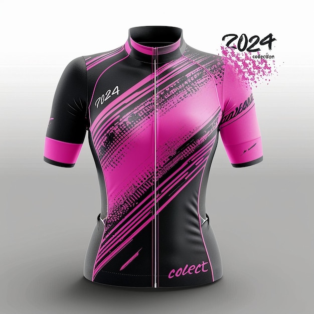 Foto het ontwerp van sportkleding voor vrouwen collectie 2024 roze en zwarte kleuren top