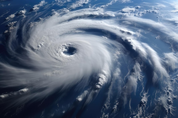 Het oog van de orkaan orkanen op aarde tyfoons klimaatverandering